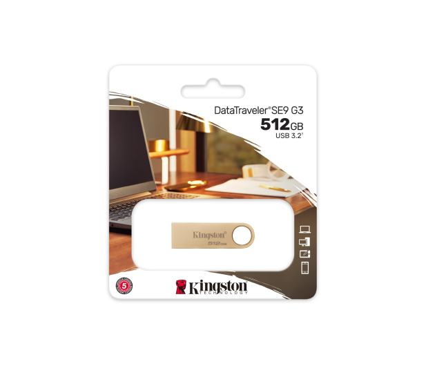 Kingston 512GB DataTraveler SE9 G3 220MB/s USB 3.2 Gen 1 złoty - 1218120 - zdjęcie 9